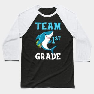 1st Grade Teacher Student Shirts Shark Back To School Gift Baseball T-Shirt